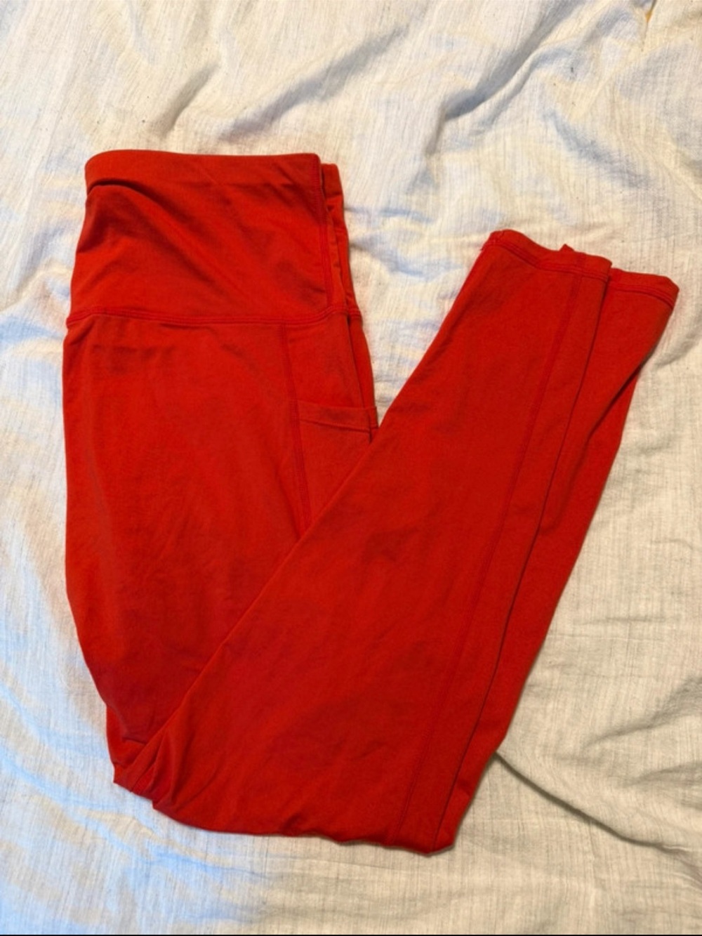 High-Waist Red Performance Leggings